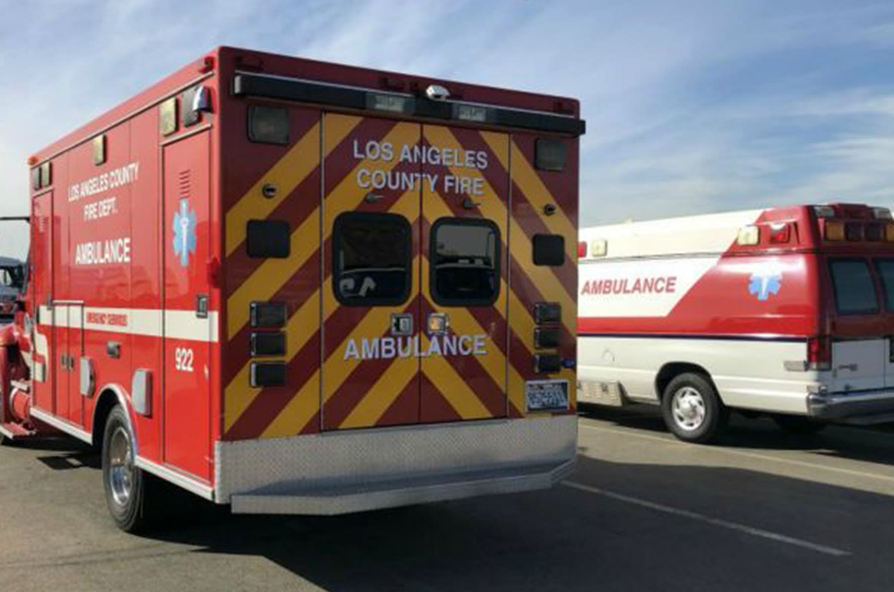 Rear chevrons of the ambulance