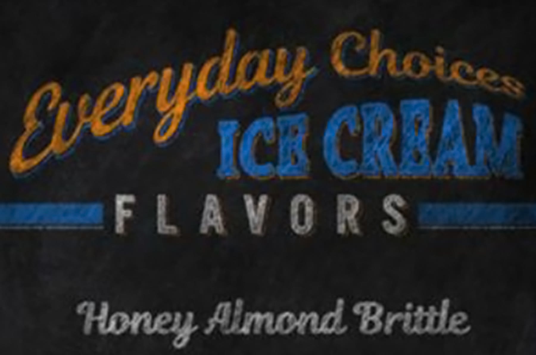 Chalkboard ice cream flavor menu