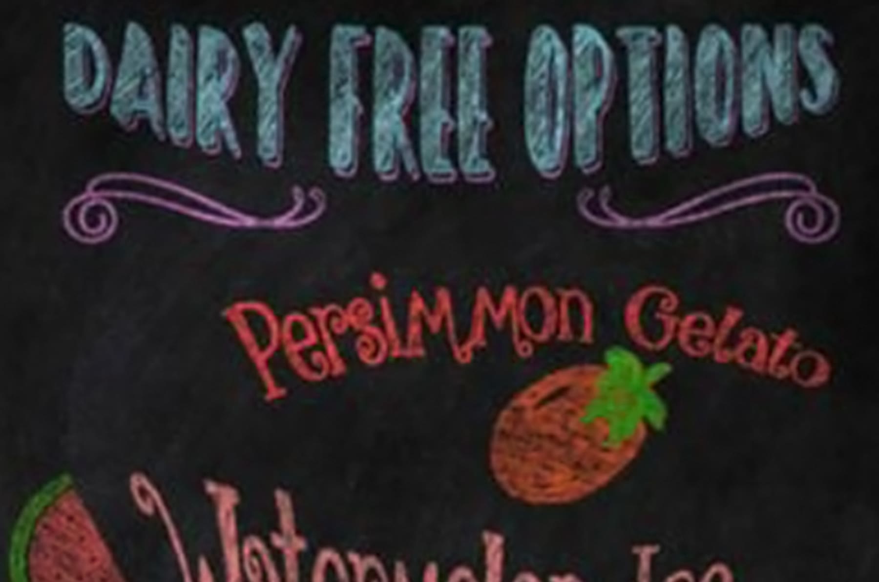 Chalkboard dairy-free menu