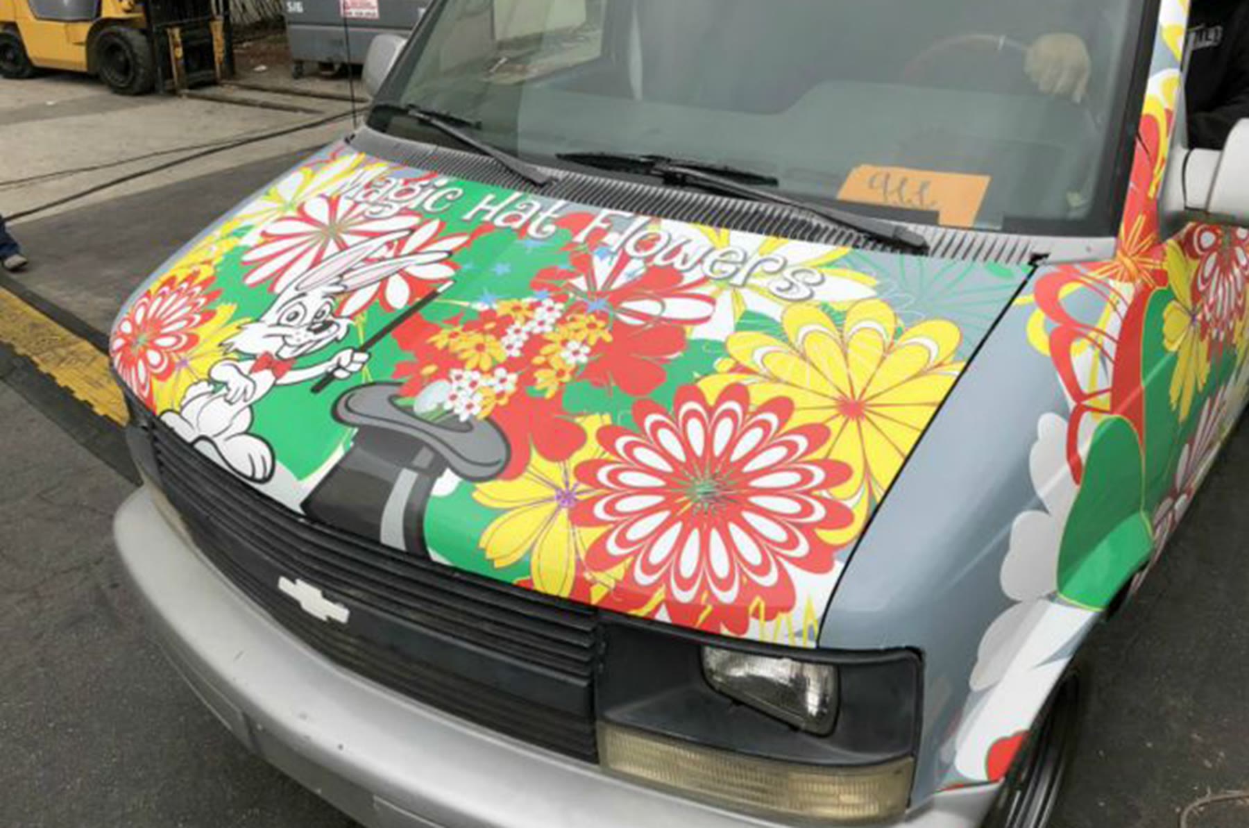 Hood of the flower van