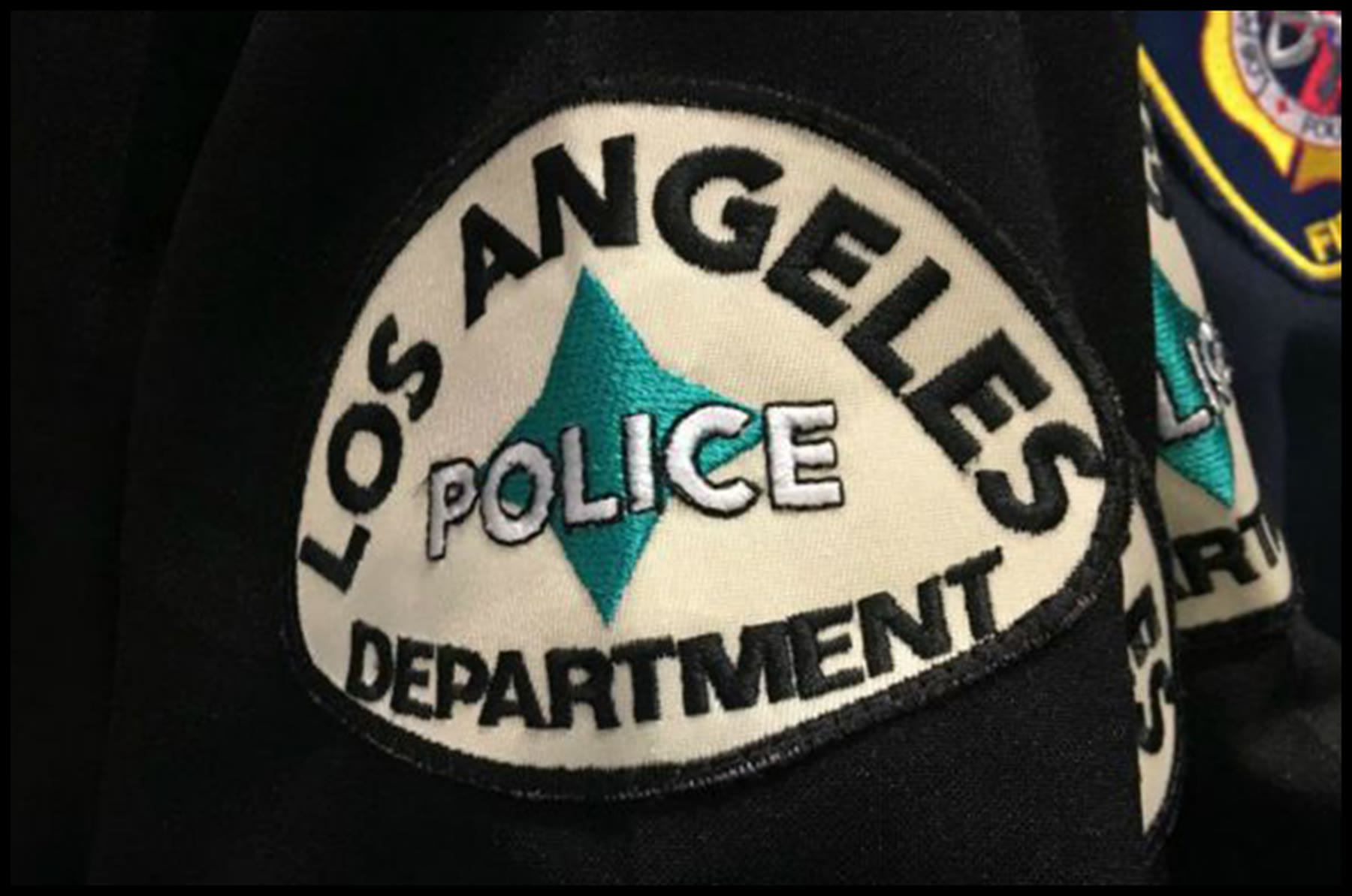 Embroidered LAPD patch on a uniform