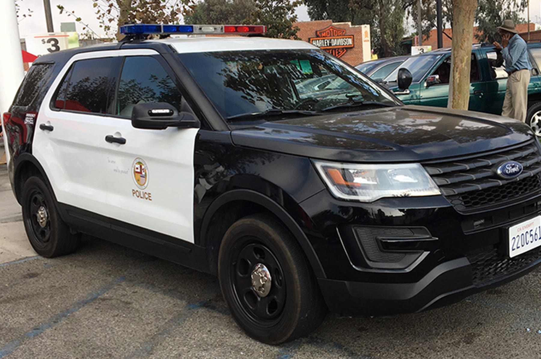 Black and white LAPD SUV