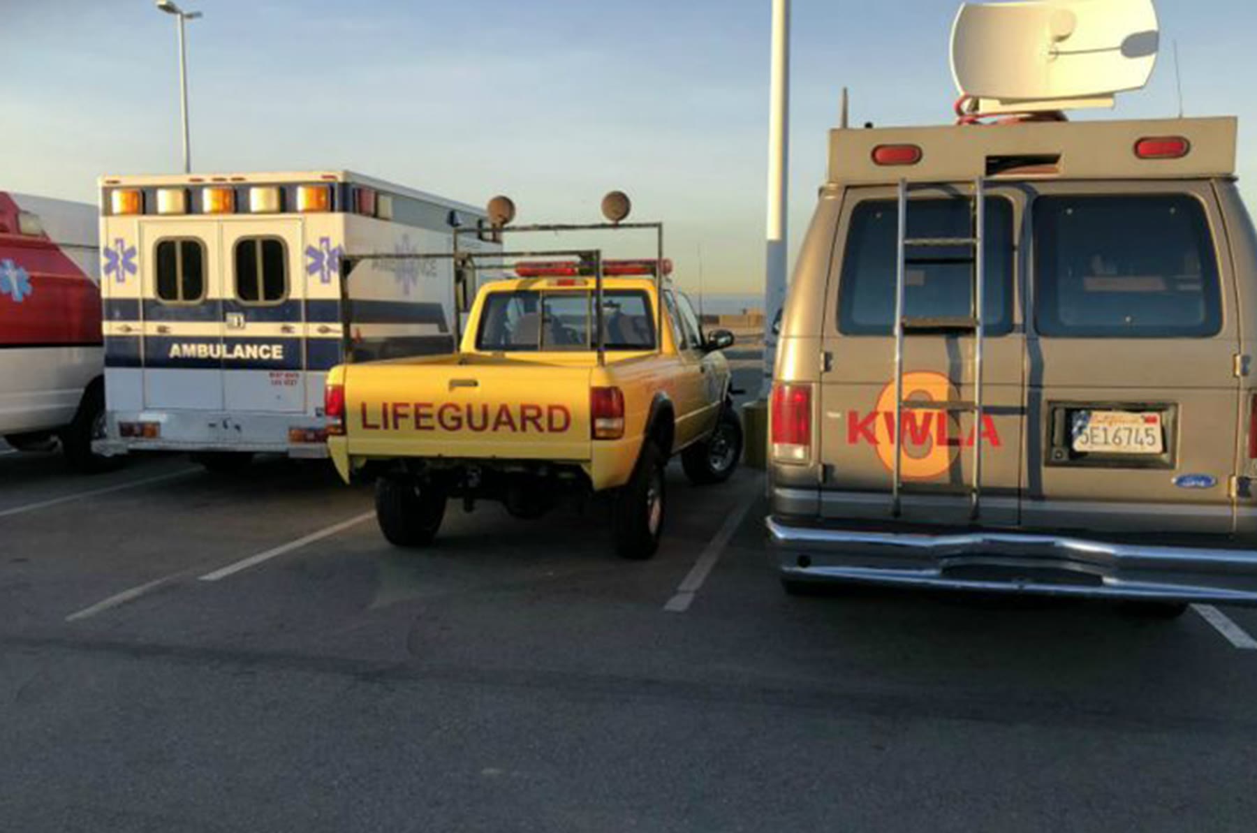 Yellow lifeguard truck
