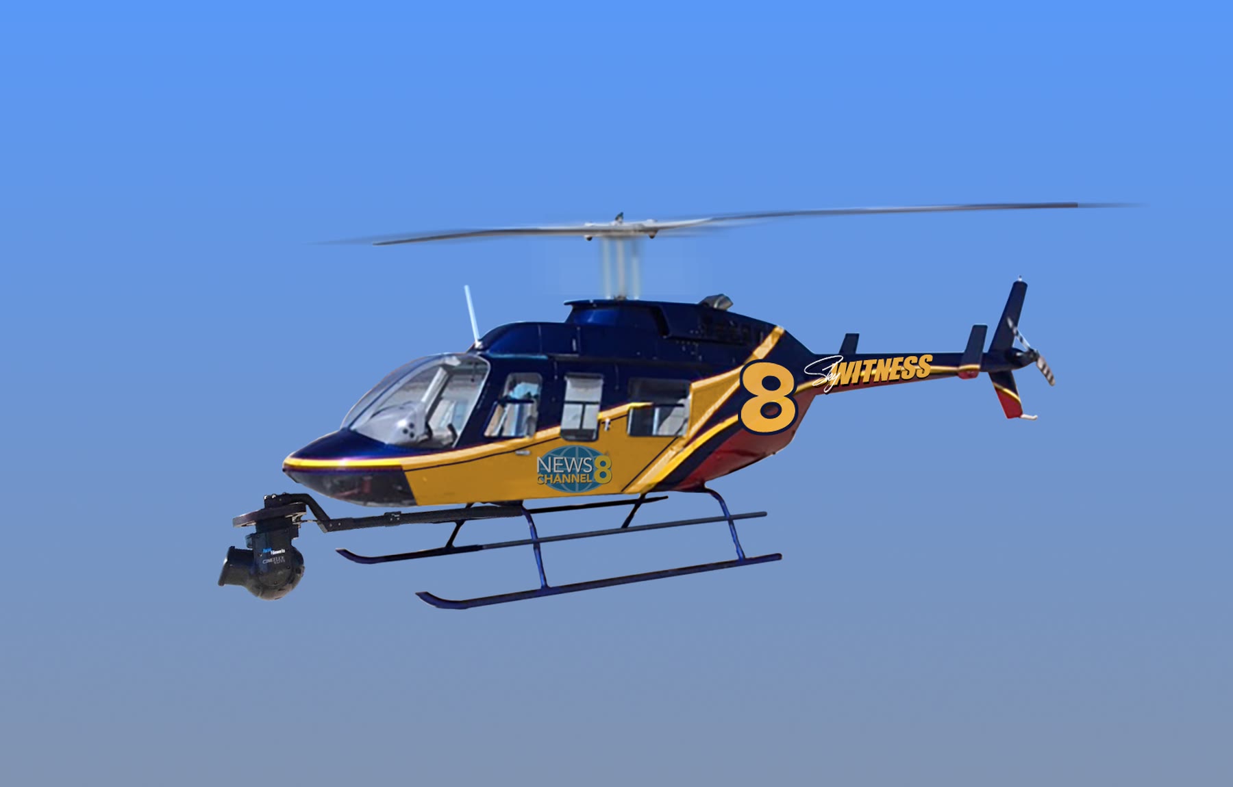 News helicopter with Channel 8 livery