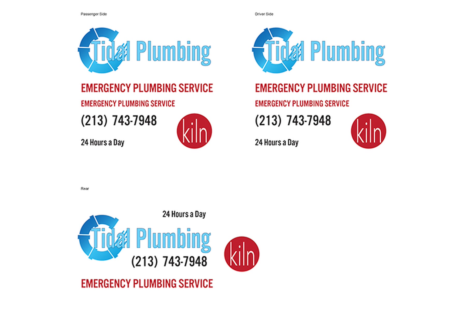Tidal Plumbing logos and door art