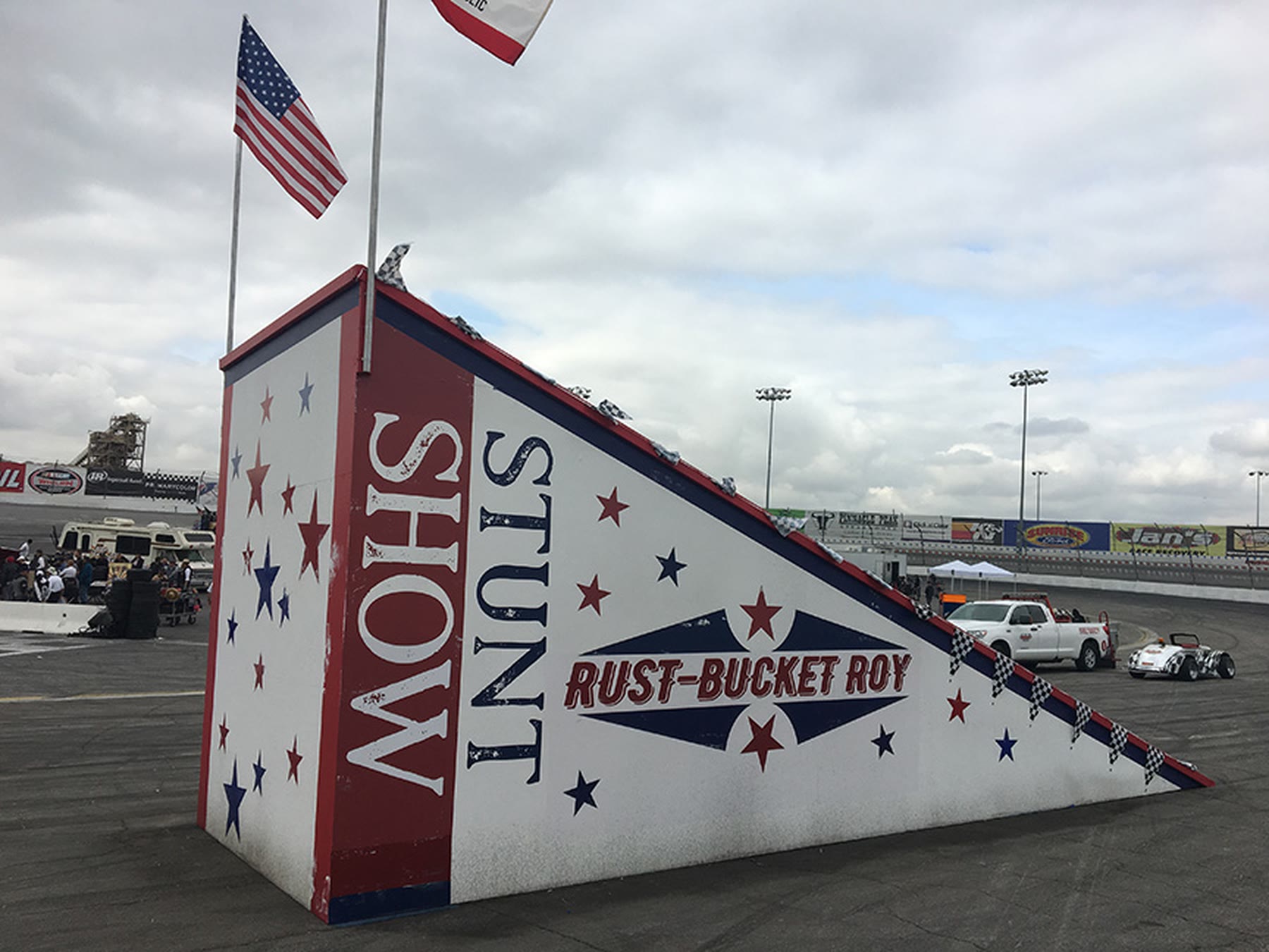 Stars-and-stripes stunt ramp
