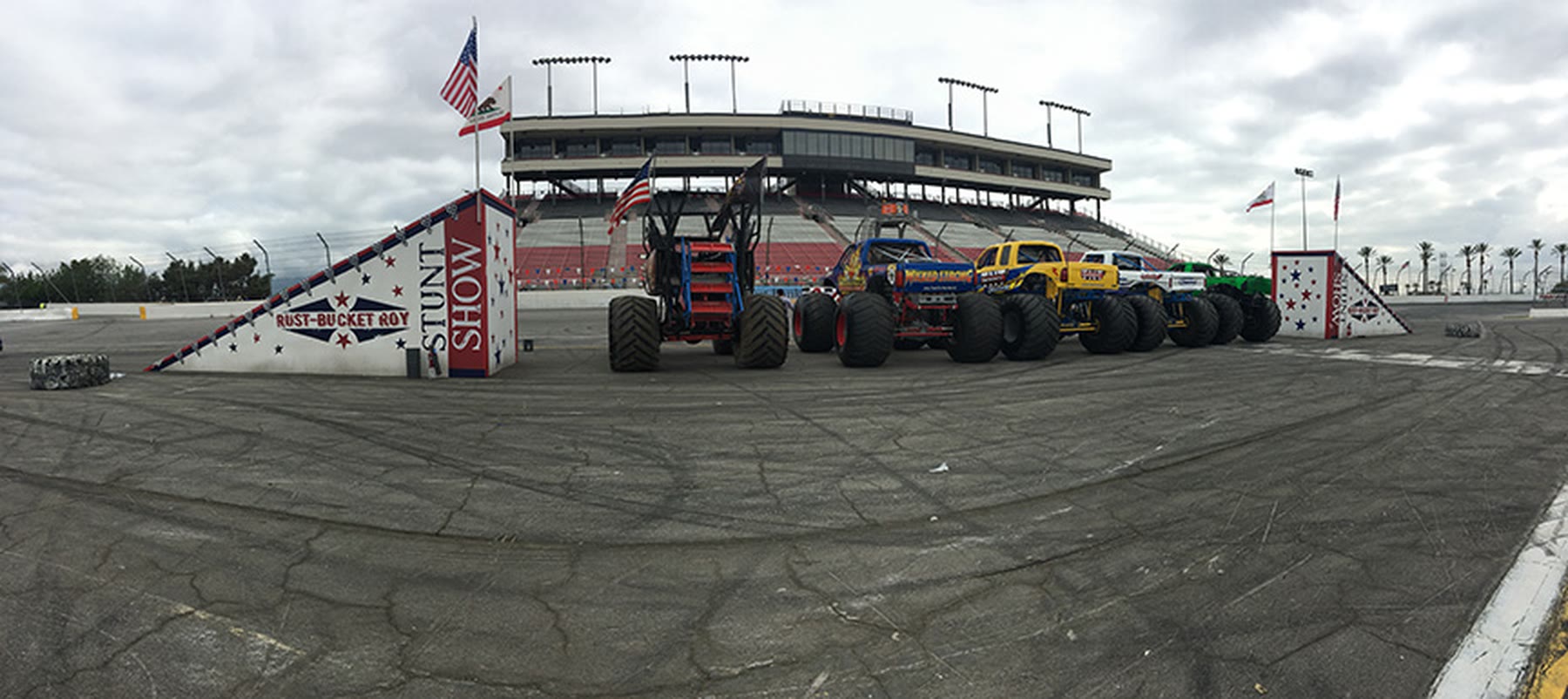 Stunt ramp at the racetrack