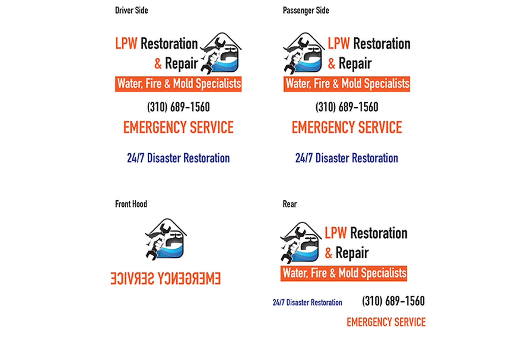 LPW Restoration logos and door art