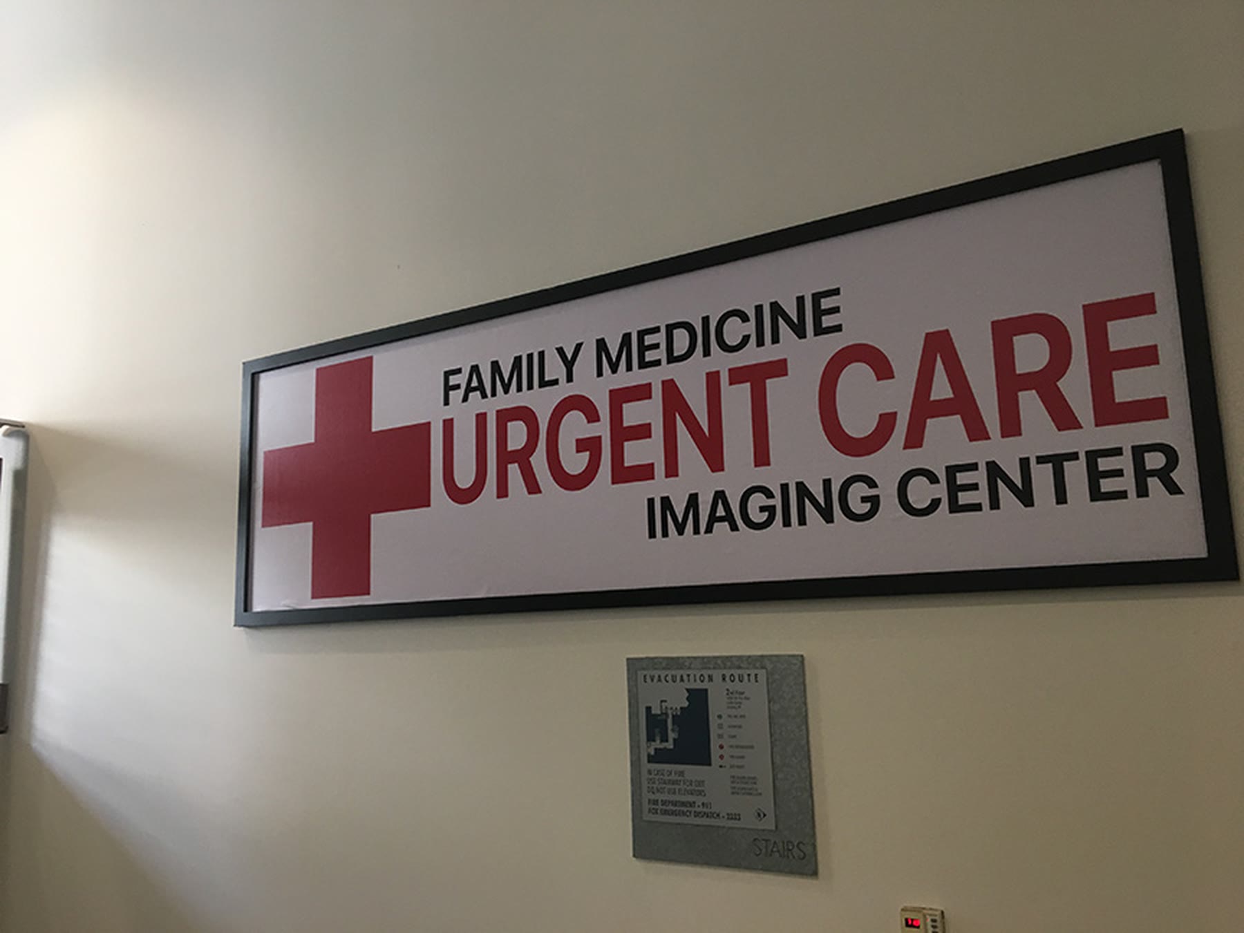 Family medicine urgent care sign