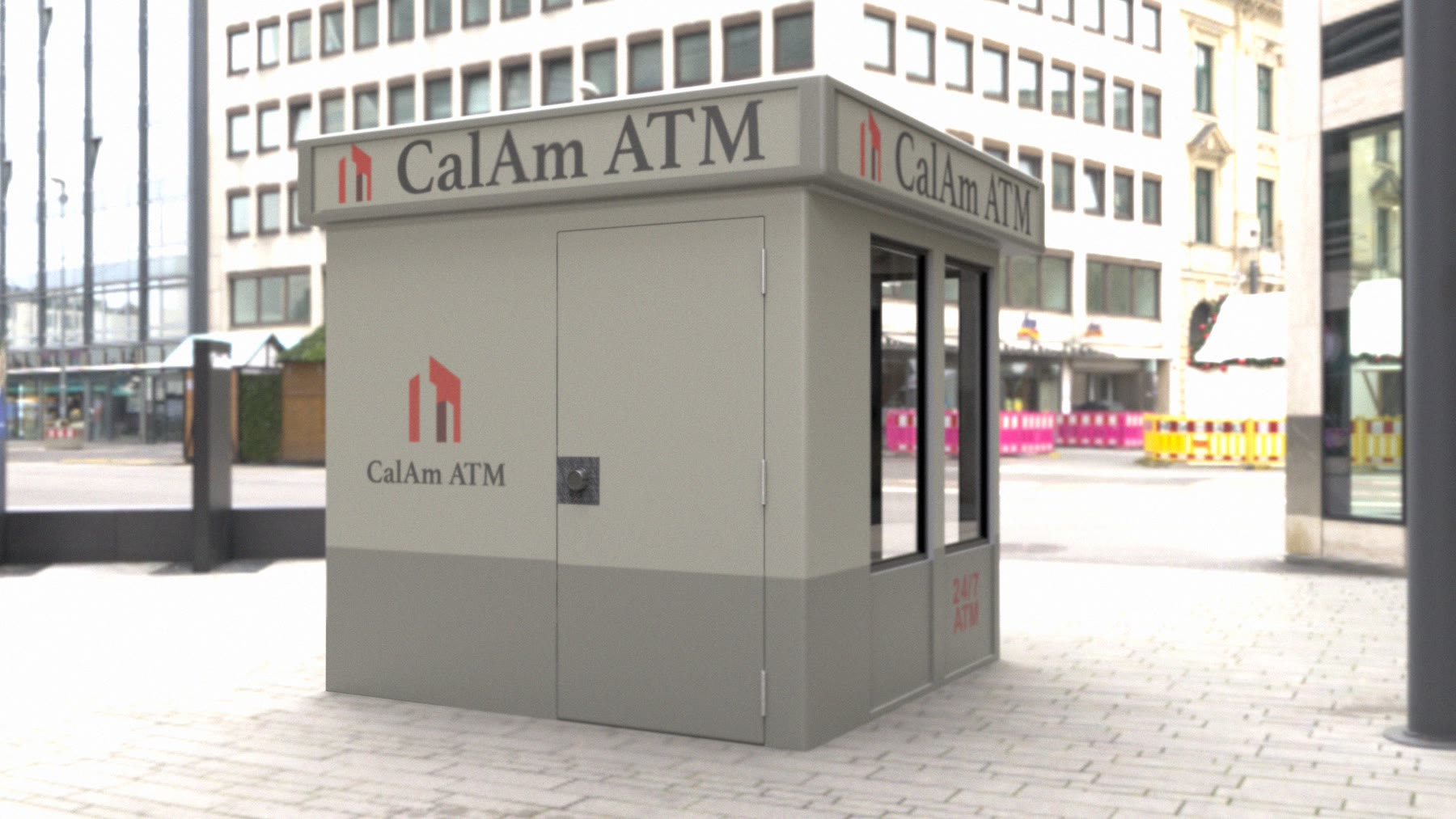 The finished kiosk from behind