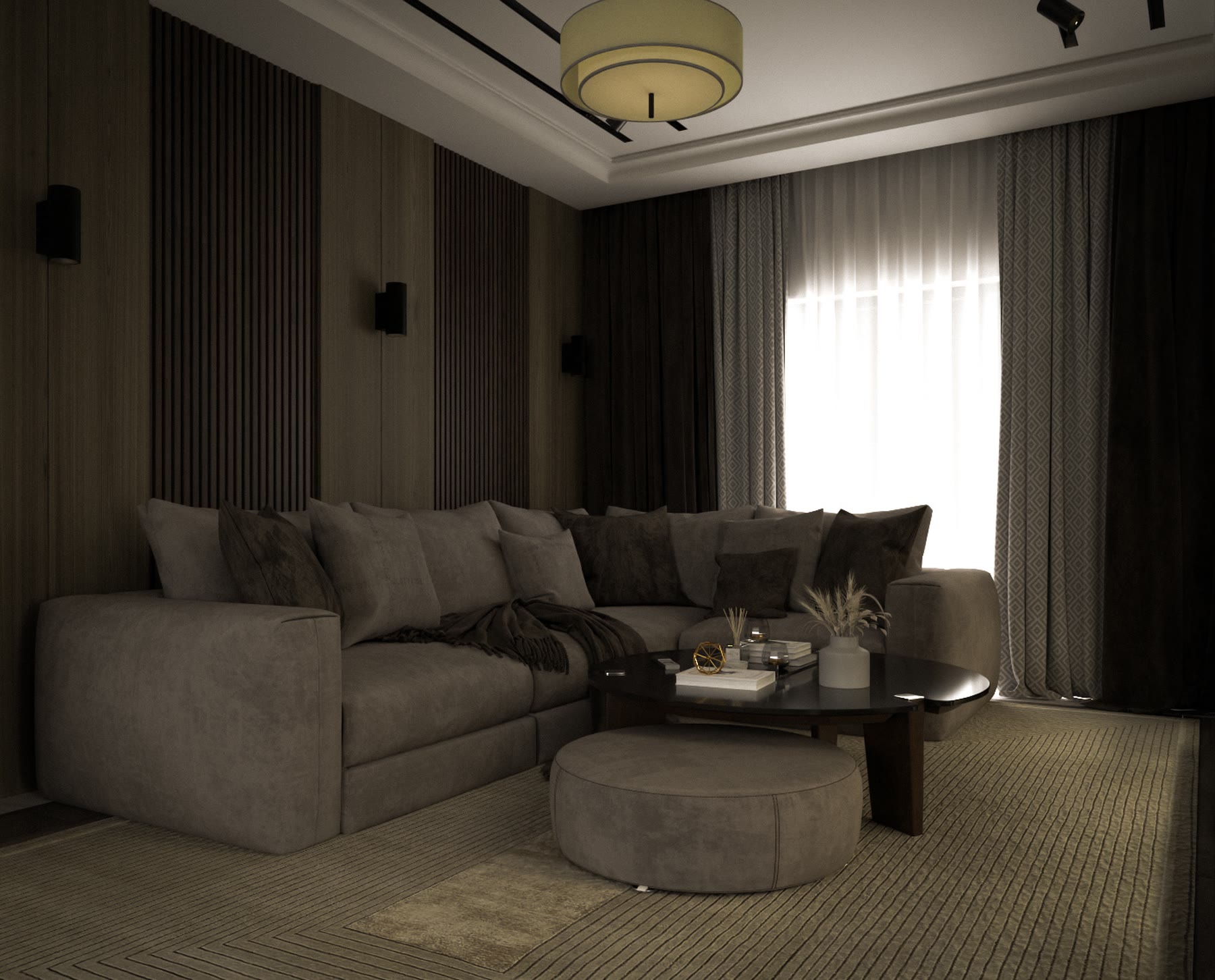Sectional sofa by day