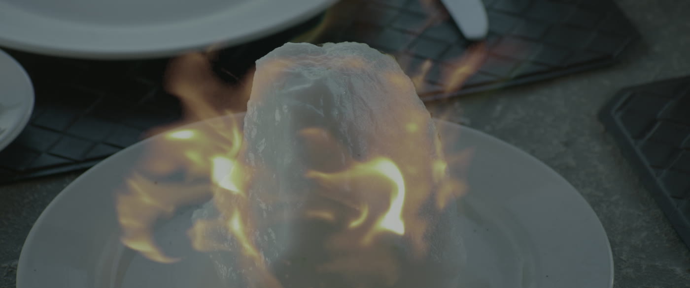Fire on a dinner plate